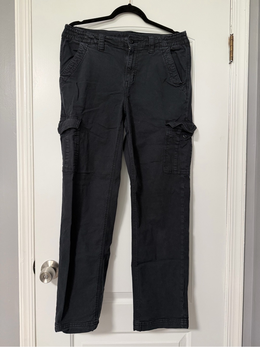 American Eagle Outfitters Black Straight-Leg Cargos